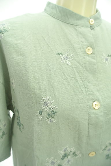 Conges payes（コンジェ ペイエ）の古着「花刺繍バンドカラーブラウス（ブラウス）」大画像４へ