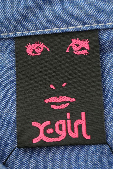 X-girl（エックスガール）の古着「バック刺繍膝上デニムシャツワンピース（ワンピース・チュニック）」大画像６へ