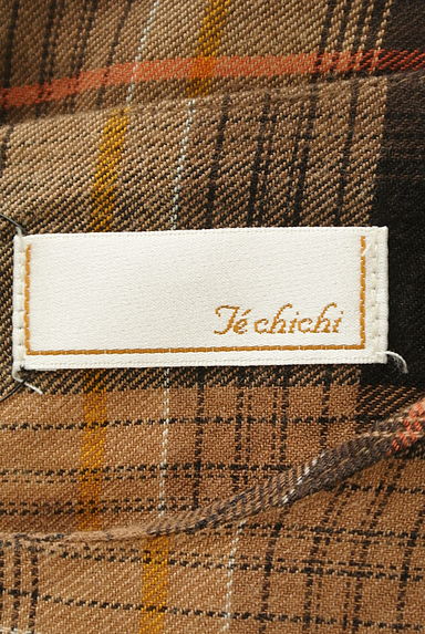 Te chichi（テチチ）の古着「ウエストリボンチェック柄膝上ワンピース（ワンピース・チュニック）」大画像６へ