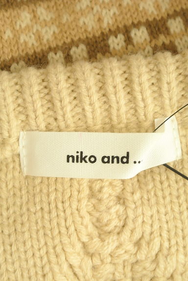 niko and...（ニコ アンド）の古着「ケーブル編み×フェアアイル柄ニットプルオーバー（セーター）」大画像６へ