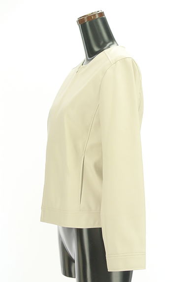 NATURAL BEAUTY BASIC（ナチュラルビューティベーシック）の古着「エコレザーノーカラージャケット（ブルゾン・スタジャン）」大画像３へ