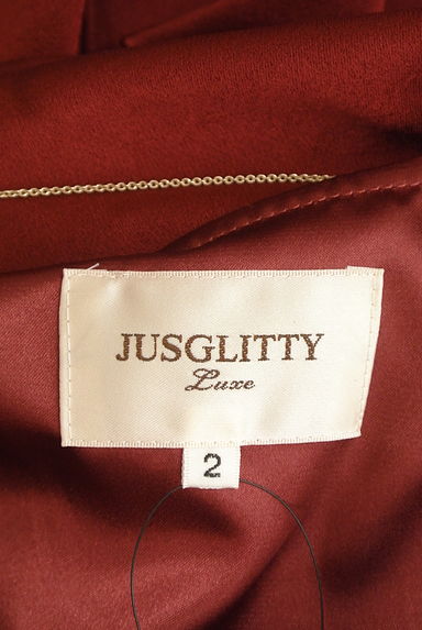 JUSGLITTY（ジャスグリッティー）の古着「バックドレープ膝丈タイトワンピース（ワンピース・チュニック）」大画像６へ