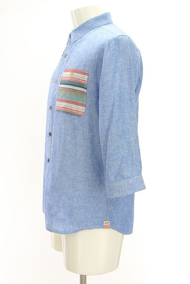 Ciaopanic（チャオパニック）の古着「刺繍胸ポケット五分袖シャツ（カジュアルシャツ）」大画像３へ