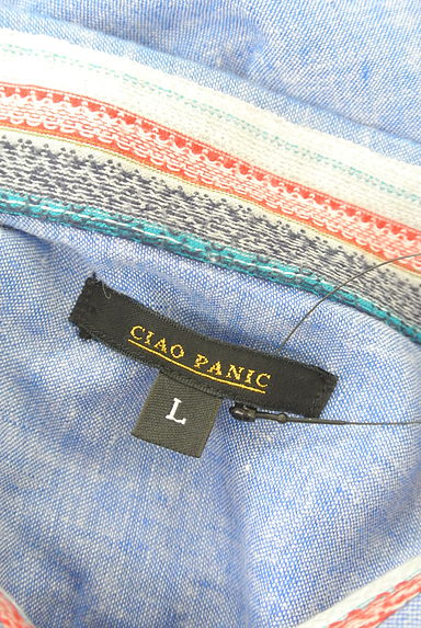 Ciaopanic（チャオパニック）の古着「刺繍胸ポケット五分袖シャツ（カジュアルシャツ）」大画像６へ