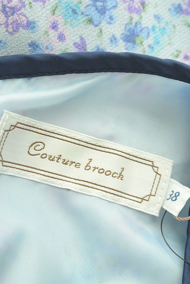 Couture Brooch（クチュールブローチ）の古着「ベルト付き小花柄膝丈シフォンワンピース（ワンピース・チュニック）」大画像６へ