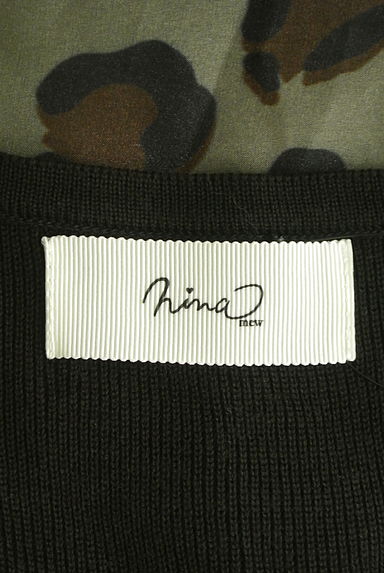 Ninamew（ニーナミュウ）の古着「ニット×レオパード柄オーガンジーミニワンピース（ワンピース・チュニック）」大画像６へ
