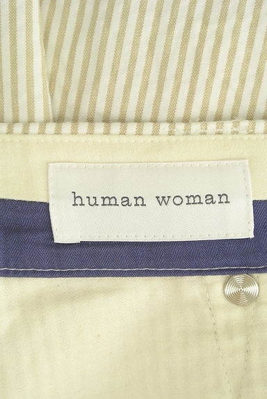 HUMAN WOMAN（ヒューマンウーマン）の古着「ストライプ柄シアサッカーセミワイドパンツ（パンツ）」大画像６へ