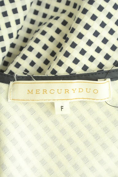 MERCURYDUO（マーキュリーデュオ）の古着「ウエストリボンチェック柄膝上フレアワンピ（キャミワンピース）」大画像６へ