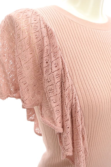 PROPORTION BODY DRESSING（プロポーションボディ ドレッシング）の古着「レース袖リブニットトップス（ニット）」大画像４へ