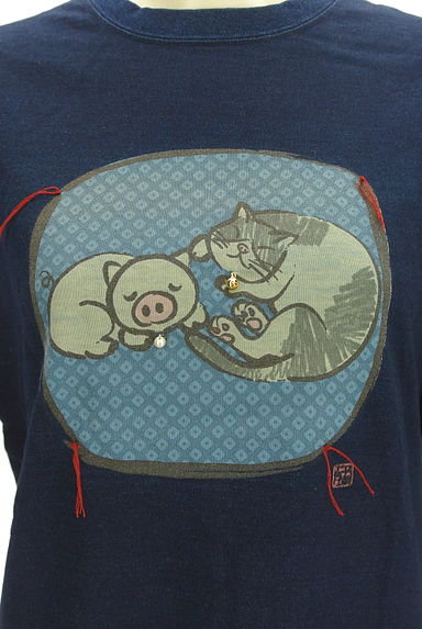 drug store's（ドラッグストアーズ）の古着「猫＆ブタプリント七分袖カットソー（Ｔシャツ）」大画像４へ