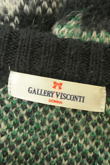 GALLERY VISCONTI（ギャラリービスコンティ）の古着「リボン付きチェック柄ふんわりニット（ニット）」大画像６へ