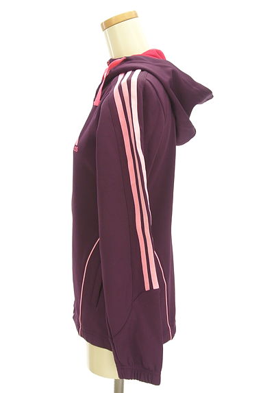 adidas（アディダス）の古着「ロゴ入りフードジャージトップス（ジャージトップス）」大画像３へ