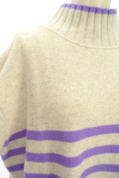 INDIVI（インディヴィ）の古着「カシミヤ混スタンドカラーボーダーニット（ニット）」大画像４へ