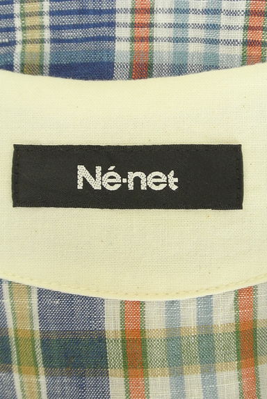 Ne-net（ネネット）の古着「リネンチェックロングカーディガン（カーディガン・ボレロ）」大画像６へ