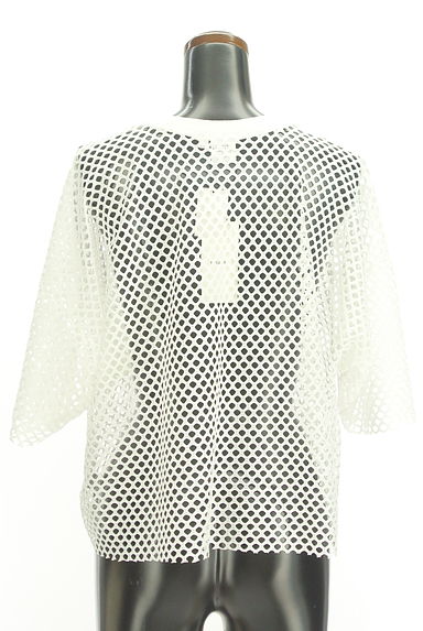 MOUSSY（マウジー）の古着「ロゴ入りメッシュニットトップス（カットソー・プルオーバー）」大画像２へ