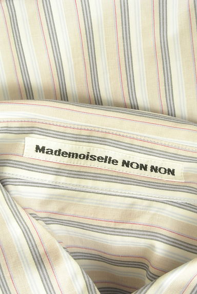 Mademoiselle NON NON（マドモアゼルノンノン）の古着「マルチストライプシャツ（カジュアルシャツ）」大画像６へ