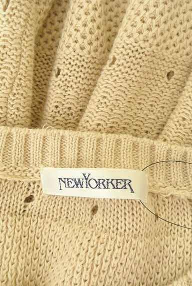 NEW YORKER（ニューヨーカー）の古着「ドット透かし編みボーダーニットカーディガン（カーディガン・ボレロ）」大画像６へ