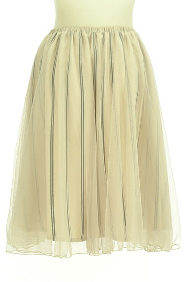 Couture Brooch（クチュールブローチ）の古着「ストライプ柄ギャザーメッシュ膝丈スカート（スカート）」大画像２へ