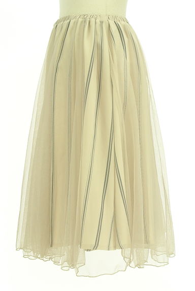 Couture Brooch（クチュールブローチ）の古着「ストライプ柄ギャザーメッシュ膝丈スカート（スカート）」大画像３へ