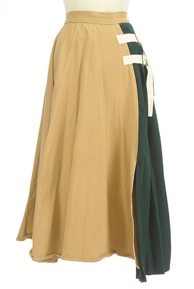 MURUA（ムルーア）の古着「サイドベルト付きプリーツ切替ロングスカート（ロングスカート・マキシスカート）」大画像１へ
