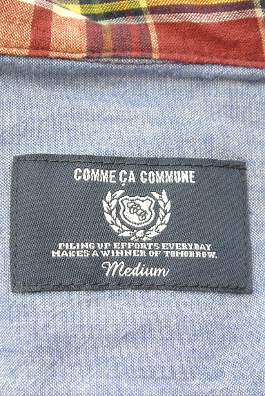 COMME CA COMMUNE（コムサコミューン）の古着「チェック柄フーディシャツ（カジュアルシャツ）」大画像６へ