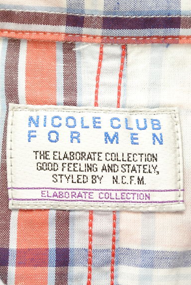 NICOLE（ニコル）の古着「コットンリネン７分袖チェックシャツ（カジュアルシャツ）」大画像６へ