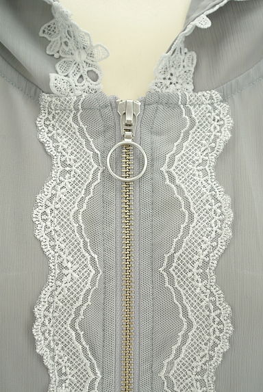 axes femme（アクシーズファム）の古着「刺繍レースドロストシフォンパーカー（スウェット・パーカー）」大画像４へ