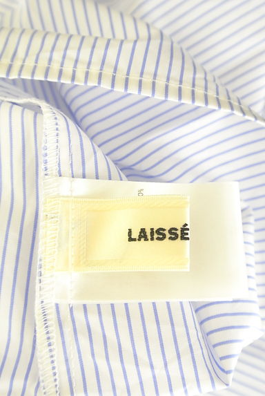 LAISSE PASSE（レッセパッセ）の古着「フラワー刺繍付け襟付きストライプブラウス（ブラウス）」大画像６へ