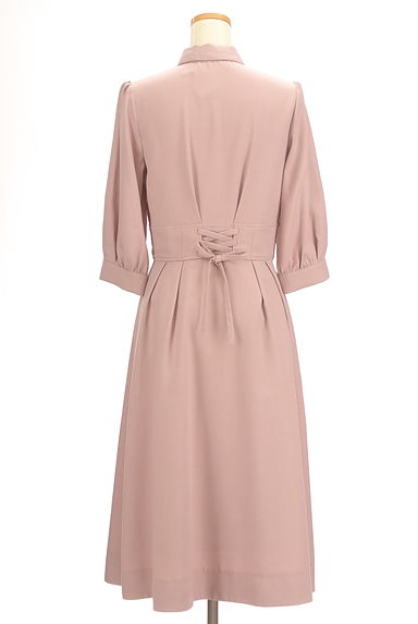 LAISSE PASSE（レッセパッセ）の古着「バックレースアップミモレシャツワンピース（ワンピース・チュニック）」大画像２へ