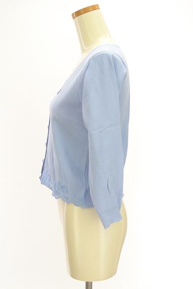 LAISSE PASSE（レッセパッセ）の古着「裾フラワー刺繡ショートニットカーディガン（カーディガン・ボレロ）」大画像３へ