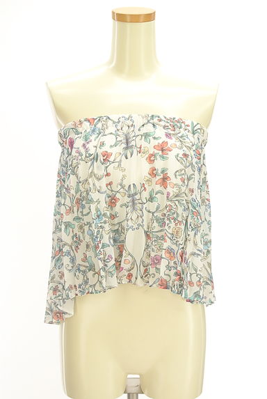 eimy istoire（エイミーイストワール）の古着「花柄シフォンプリーツベアトップ（カットソー・プルオーバー）」大画像１へ