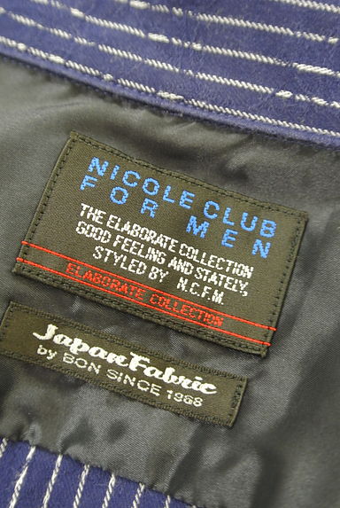 NICOLE（ニコル）の古着「ストライプジャガードオープンカラーシャツ（カジュアルシャツ）」大画像６へ