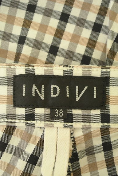 INDIVI（インディヴィ）の古着「裾ファスナーチェック柄クロップドパンツ（パンツ）」大画像６へ