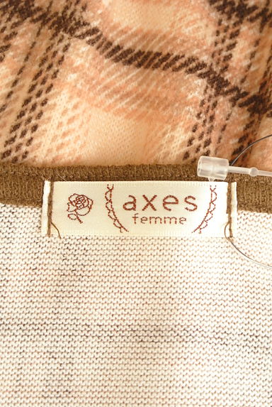 axes femme（アクシーズファム）の古着「アシメリボン衿チェックニット（ニット）」大画像６へ