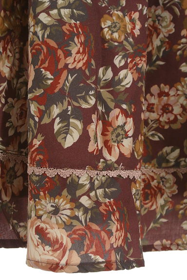 axes femme（アクシーズファム）の古着「ベロアベルト付き花柄膝下スカート（スカート）」大画像５へ