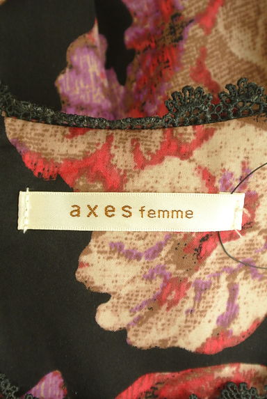 axes femme（アクシーズファム）の古着「ウエストゴム花柄膝上ワンピース（ワンピース・チュニック）」大画像６へ