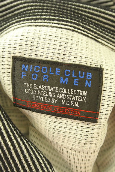NICOLE（ニコル）の古着「ワイヤー衿凹凸ボーダーシャツ（カジュアルシャツ）」大画像６へ