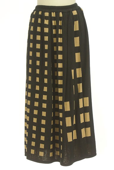 HIROKO BIS（ヒロコビス）の古着「アシンメトリーチェック柄ロングニットスカート（ロングスカート・マキシスカート）」大画像１へ