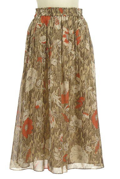 HIROKO BIS（ヒロコビス）の古着「ミモレ丈花柄シフォンスカート（ロングスカート・マキシスカート）」大画像１へ