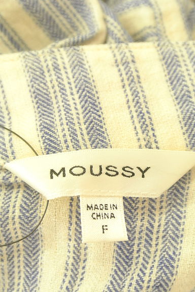 MOUSSY（マウジー）の古着「リネン混ストライプシャツワンピース（ワンピース・チュニック）」大画像６へ