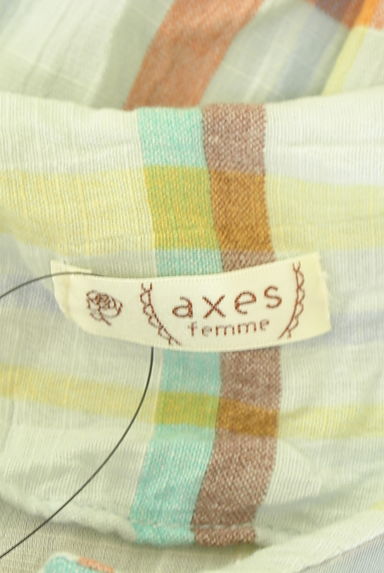 axes femme（アクシーズファム）の古着「オーガンジー襟付きチェック柄ミモレワンピース（ワンピース・チュニック）」大画像６へ