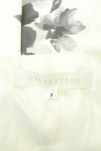 MERCURYDUO（マーキュリーデュオ）の古着「ベルト付きモノトーン花柄膝下フレアスカート（ロングスカート・マキシスカート）」大画像６へ