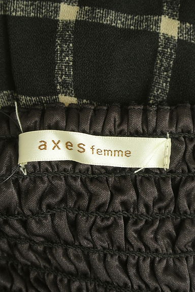 axes femme（アクシーズファム）の古着「チェック柄ガーリーリボンキャミミニワンピ（キャミワンピース）」大画像６へ
