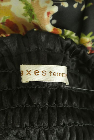 axes femme（アクシーズファム）の古着「シフォン花付き花柄ミニキャミワンピ（キャミワンピース）」大画像６へ