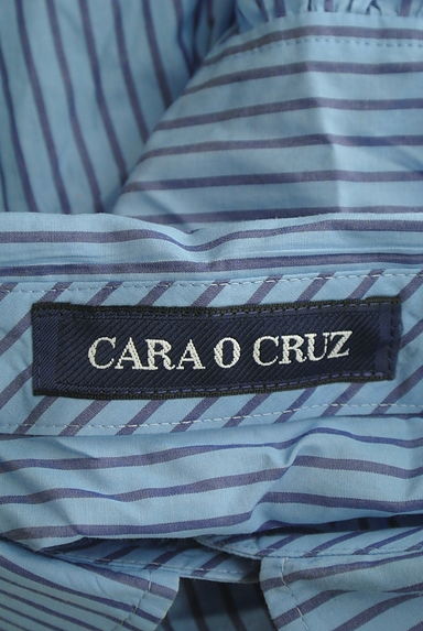 CARA O CRUZ（キャラオクルス）の古着「ストライプ柄シャツワンピース（ワンピース・チュニック）」大画像６へ