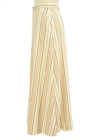 SLOBE IENA（スローブイエナ）の古着「マルチストライプコットンリネンロングスカート（ロングスカート・マキシスカート）」大画像３へ