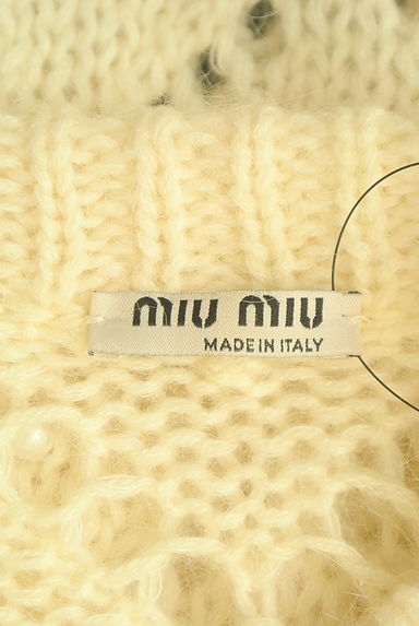 MIUMIU（ミュウミュウ）の古着「パール付き透かし編みニットトップス（ニット）」大画像６へ