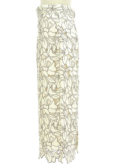 JUSGLITTY（ジャスグリッティー）の古着「ミモレ丈花柄刺繍レースタイトスカート（ロングスカート・マキシスカート）」大画像３へ