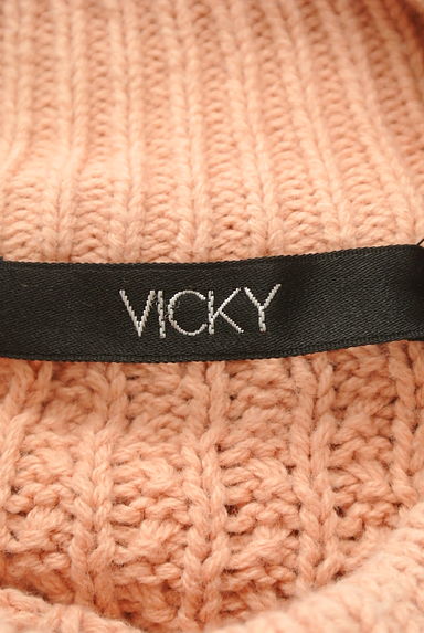 VICKY（ビッキー）の古着「モックネック膝丈ニットワンピース（ワンピース・チュニック）」大画像６へ
