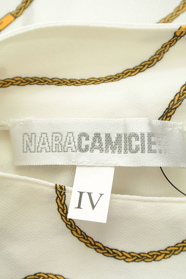 NARA CAMICIE（ナラカミーチェ）の古着「チェーン柄ボウタイシフォンブラウス（カットソー・プルオーバー）」大画像６へ